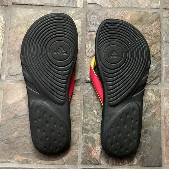 Adidas Women’s Flip Flops, GUC. Sz 7. In rose and yellow. - Picture 7 of 8